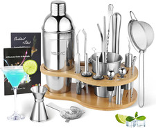 Shaker Cocktail Set 22 Pezzi Kit Barman Professionale in Acciaio Inox Con 750Ml