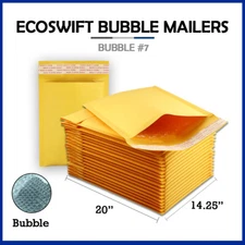 1 #7 14.25x20 "EcoSwift" Brand Kraft Bubble Mailers Padded Envelope 14.25" x 20"