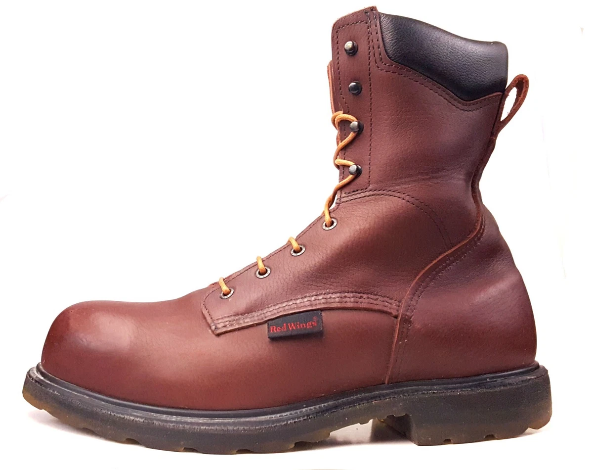 Burgundy steel cheap toe boots