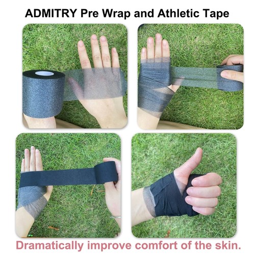 (5 Pack) Black Athletic Sports Tape, Very Strong Adhesive and Hypoallergenic NEW - Picture 7 of 8