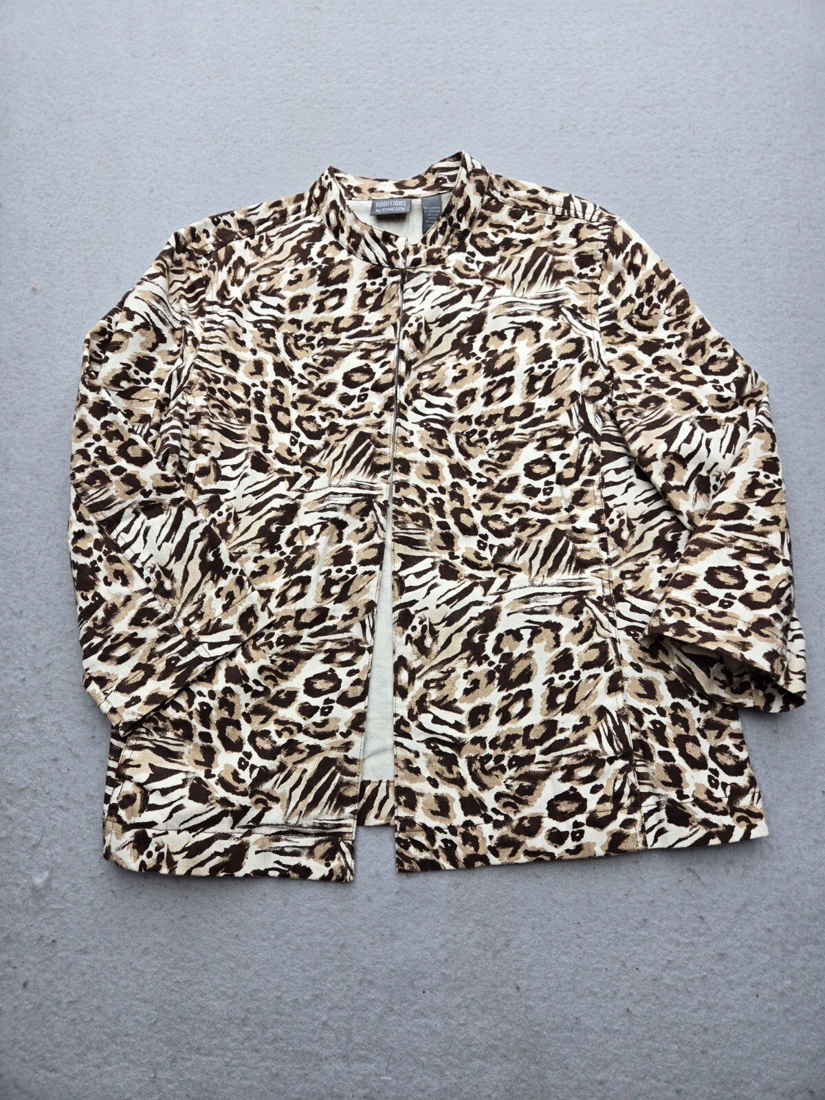 Chico's Women Jacket 2 Brown Basic Jacket Animal … - image 1