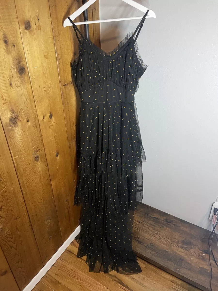 Lace and beads polka dot dress cheap