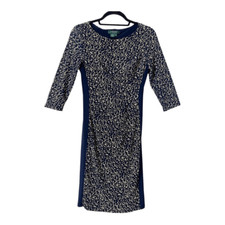 Lauren Ralph Lauren 3/4 Sleeve Animal Print Side Gathering Sheath Dress Size 2