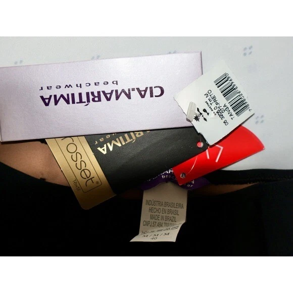 CIA Maritima черный цветочный бикини комплект золотое кольцо деталь средний Бразилия - Изображение 2 из 4