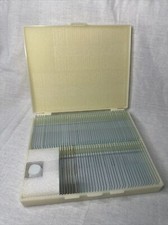 80 Blank Microscope Slides 8 Prepared Specimen Slides 100 Round Cover Slips Kit