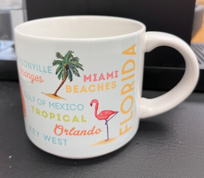 FLORIDA  Scene Full Wrap Large Mug Souvenir Coffee Cup  16oz big handle