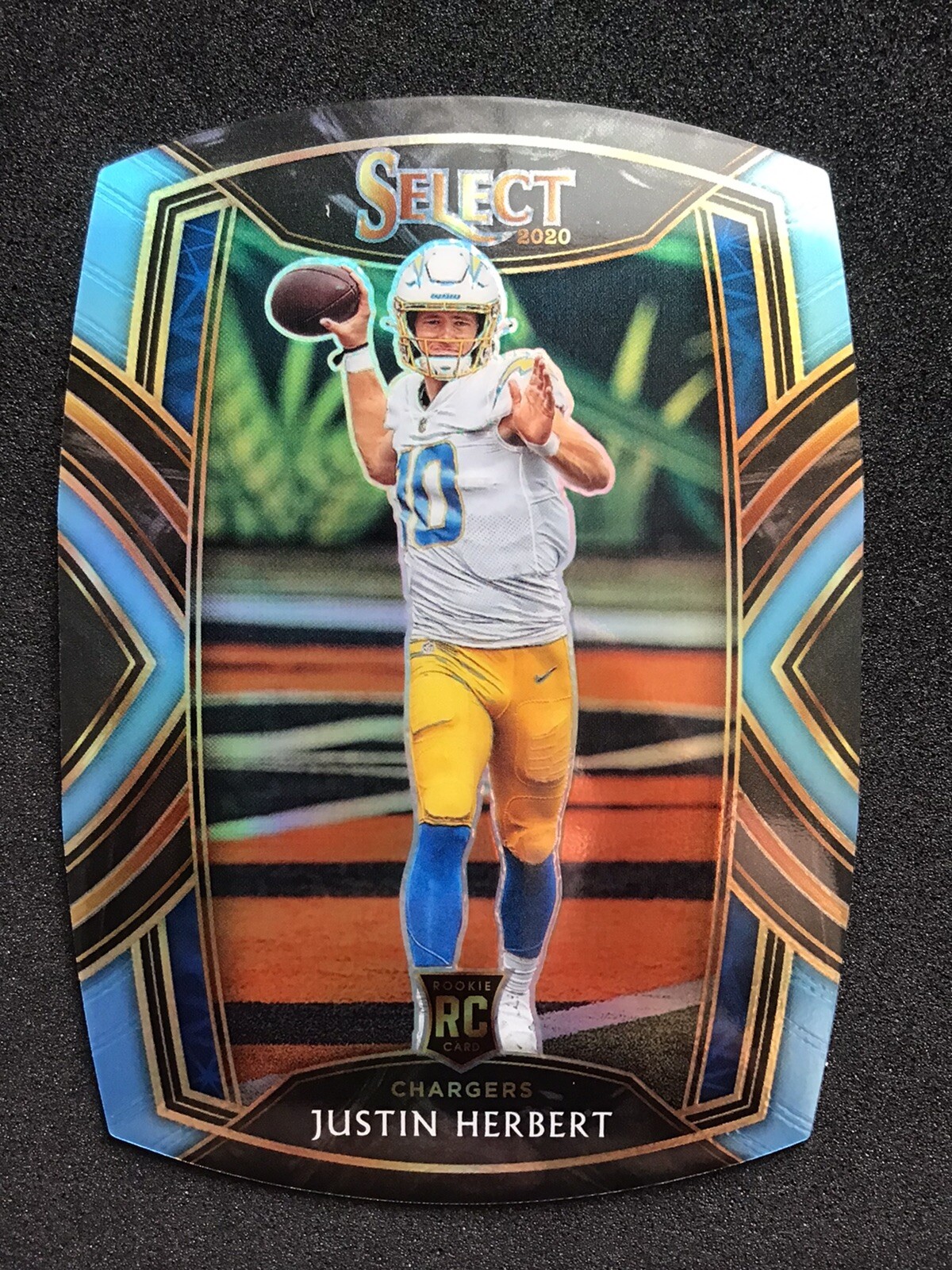 2020 Select Prizm Light Blue Die Cut #244 Justin Herbert Club Level ROOKIE RC