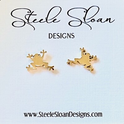 Super Cute Frog Earrings, Frog Jewelry, Froggies, Cute Earrings, Hypoallergenic