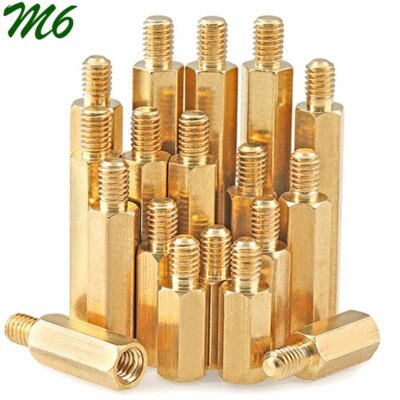 M6 Male-Female Brass Hex Standoff Spacer Support Screws Pillar Nut for PCB Board