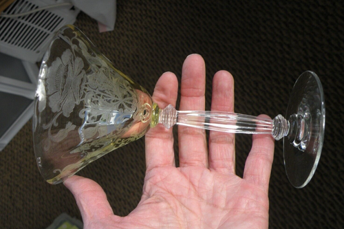 TIFFIN FLANDERS Mandarin Yellow 6.25" Champagne Tall Sherbet Glass 6oz Floral - Picture 11 of 16