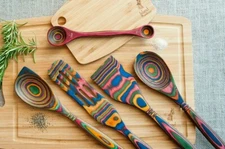 Island Bamboo Rainbow Pakka Wood Utensil Collection ~~  Spoons / Tongs / More