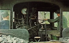 Postcard Engineer Fireman Pine Creek Railroad Farmingdale NJ New Jersey