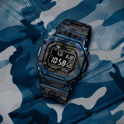 G-Shock Full Metal Titanium Blue IP Camouflage Limited Edition GMW 