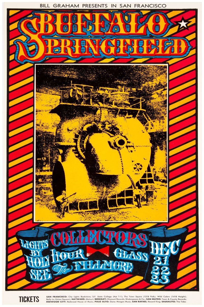 バッファロースプリングフィールド 1967 ビンテージポスター Buffalo Springfield 1967 Fillmore / XXL Poster - 36