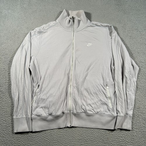 Nike Sportswear Jacket Mens 2XL Light Gray Football N98 Track Zip-Up 466651-005