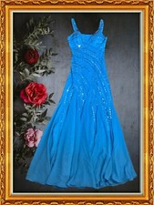 GINO CERRUTI : Exclusive Edition Embellished Blue Occasions Dress : U.K 12