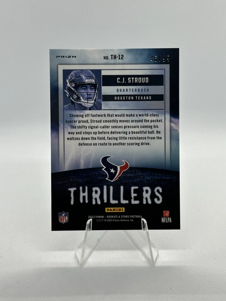 2023 Panini Rookies & Stars - Thrillers Red Prizm Color Match C.J. Stroud /99 RC - Image 2 of 2