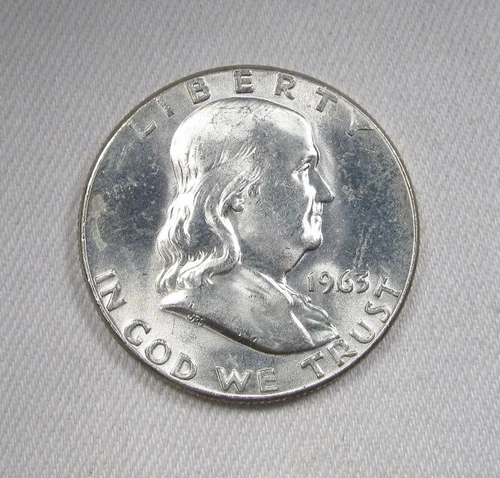 1963-P Silver Franklin Half Dollar GEM UNC Coin AK685
