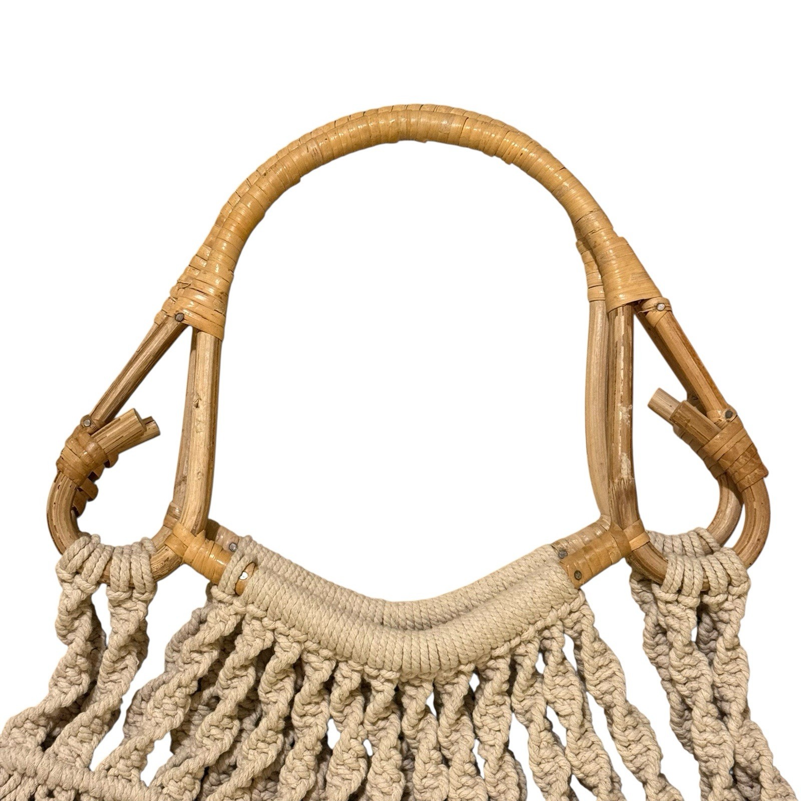 Universal Thread Cream Crochet Macrame Handbag wi… - image 2