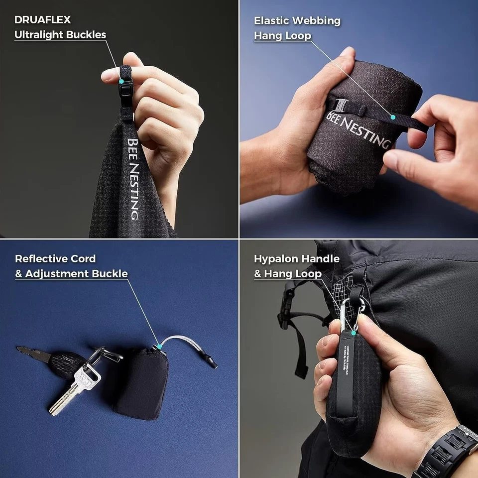 Toallas ultraligeras de secado rápido en tamaños XL grandes y pequeños con Poc... Foto 4 de 4