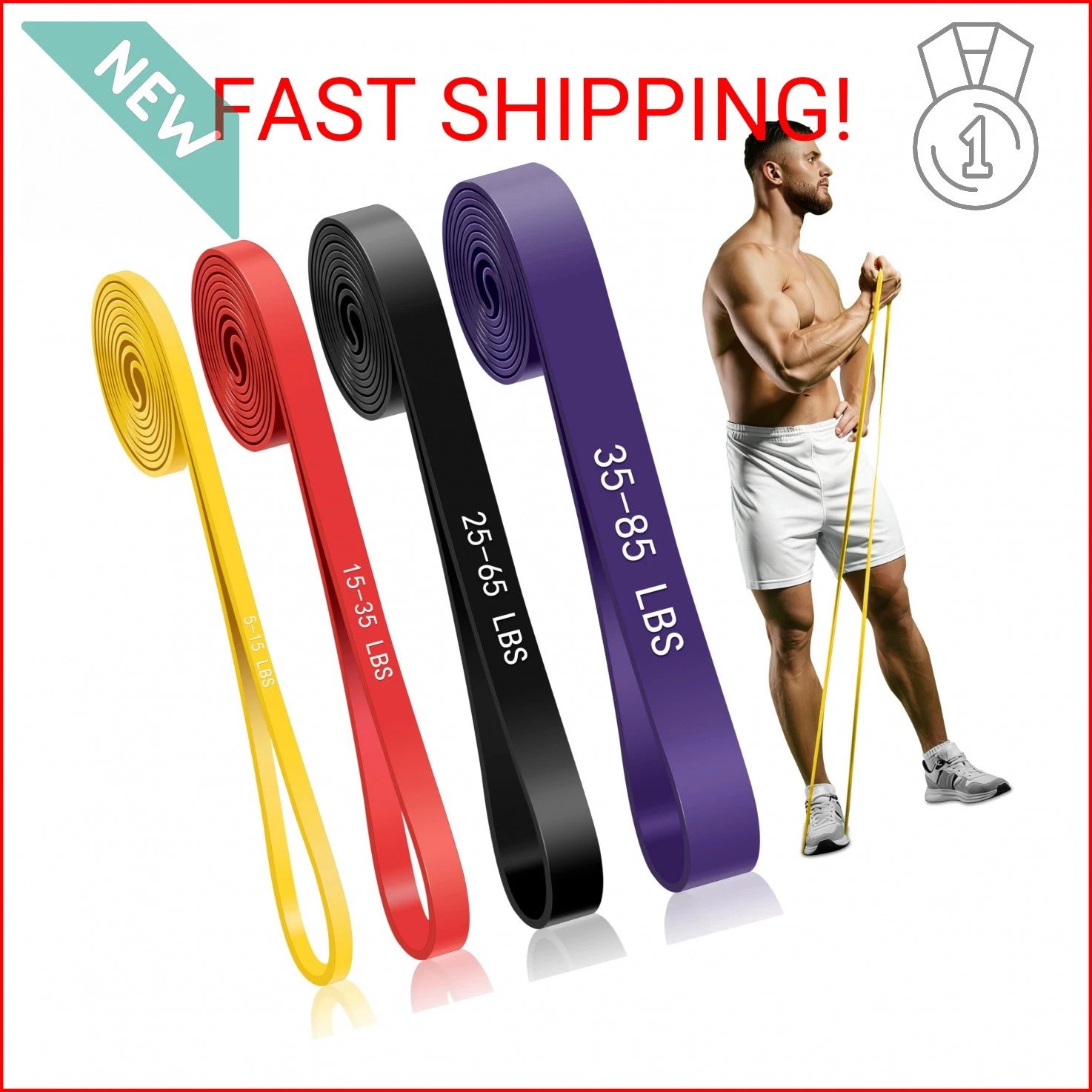 Resistance Bands for Working Out, 4-Level Pull Up Assistance Bands, Exercise Ban