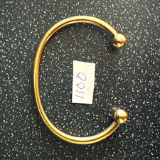 9ct Yellow Gold Open Cuff Bangle Bracelet Hallmarked No Stone 21.39g