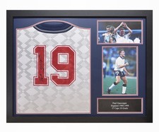 Paul Gascoigne Signed Framed 1990 England World Cup Football Shirt