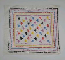 Vintage Ocean Drive Beach Palm Tree Multicolor Pattern Bandana Square USA Made