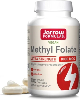 JARROW FORMULAS, METHYL FOLATE 1000mcg Ultrastark 100 Veg. Kapseln SUPER PREIS - Bild 1 von 4