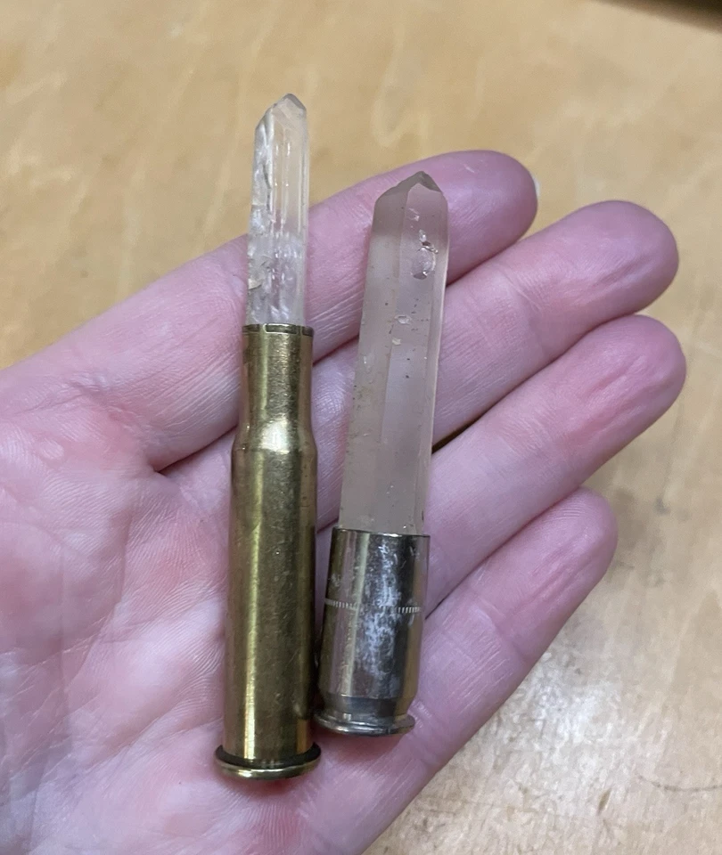 (5) Crystal Bullets for use in jewelry making Quartz & Epidote - Image 4 of 4