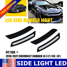 Smoked Front + Rear Bumper Side Marker Lights For 2016-2019 Chevy Camaro 6th Gen