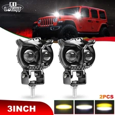 2pc 3" inch LED Work Light Spot Cube Pods Bar Driving Fog Lamp Offroad Truck SUV