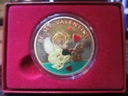 Be My Valentine 1 oz 999 Silver Round engravable w case and box-COLORED **RARE**