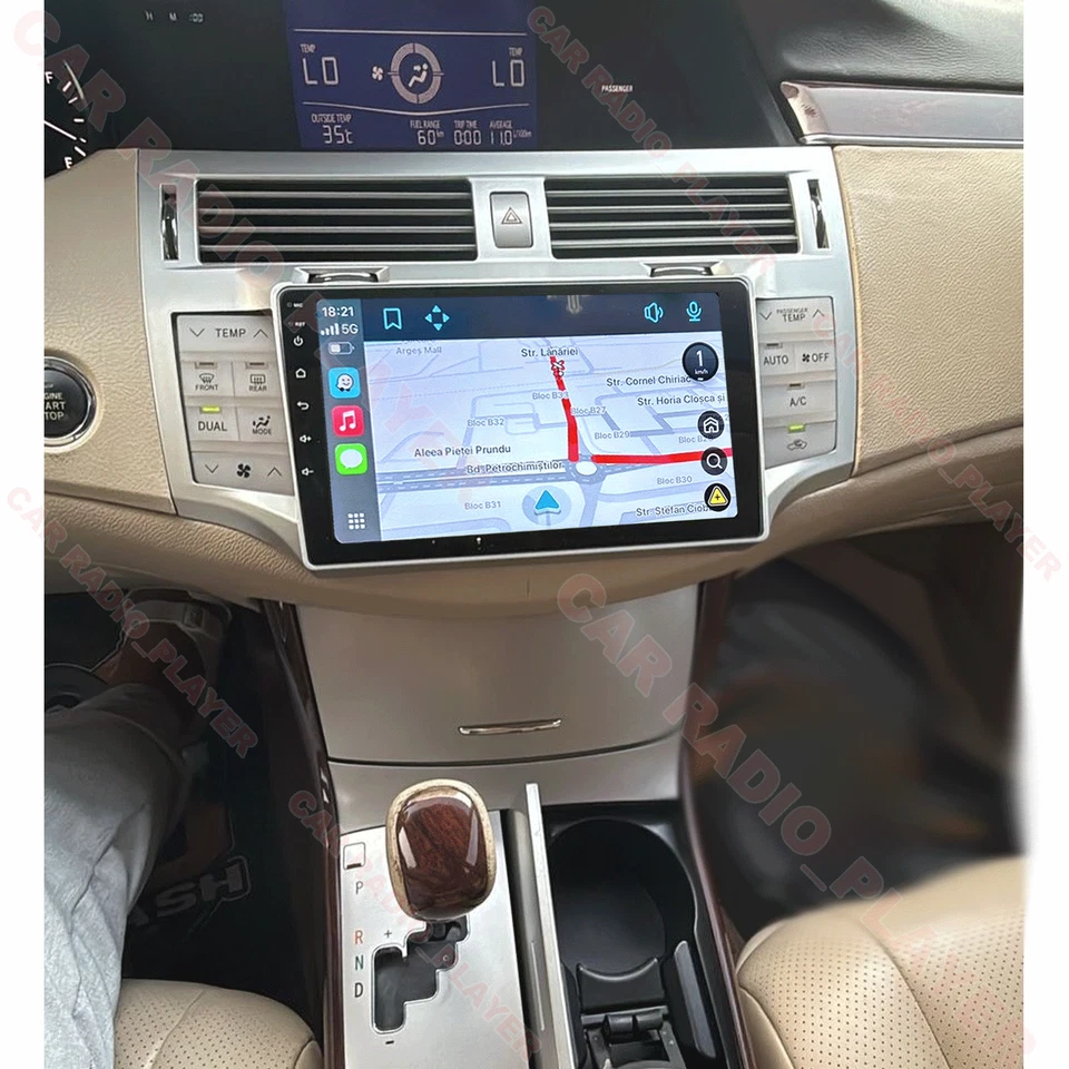 2DIN Carplay Android PLUG&PLAY 立体声收音机 GPS 导航 适用于丰田 Avalon 2005 - 2010 — 第 2/4 张图片