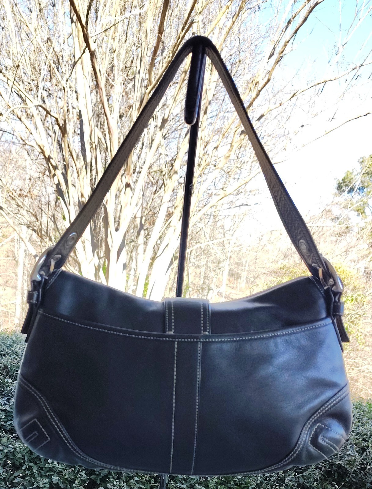 Coach D0778-F10192 MEDIUM Vintage Soho Top Flap Y2K Black Leather Shoulder Bag image 3