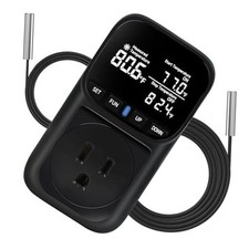 Digital Thermostat Outlet, Plug in Thermostat for Heater, Reptile  Black