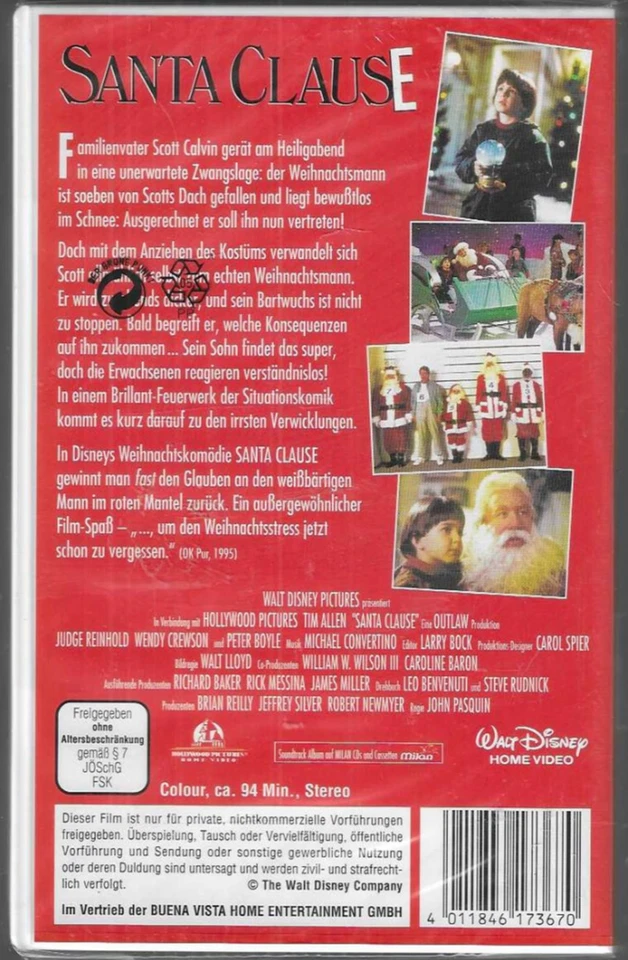 Walt Disney   SANTA CLAUSE  Eine Schöne Bescherung!   VHS Rarität  NEU  OVP - Bild 2 von 2