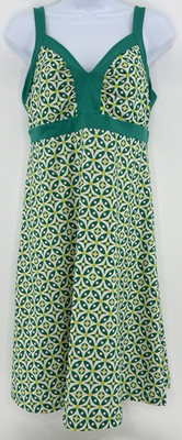 Patagonia Minette Dress Wayward Geometric Print Teal Green Size M
