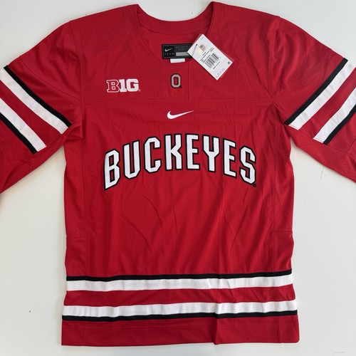 Nike Ohio State Buckeyes Embroidered Team Hockey Jersey OSU Big Ten Red - Mens M