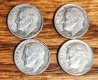 4 1964 D Roosevelt Dimes