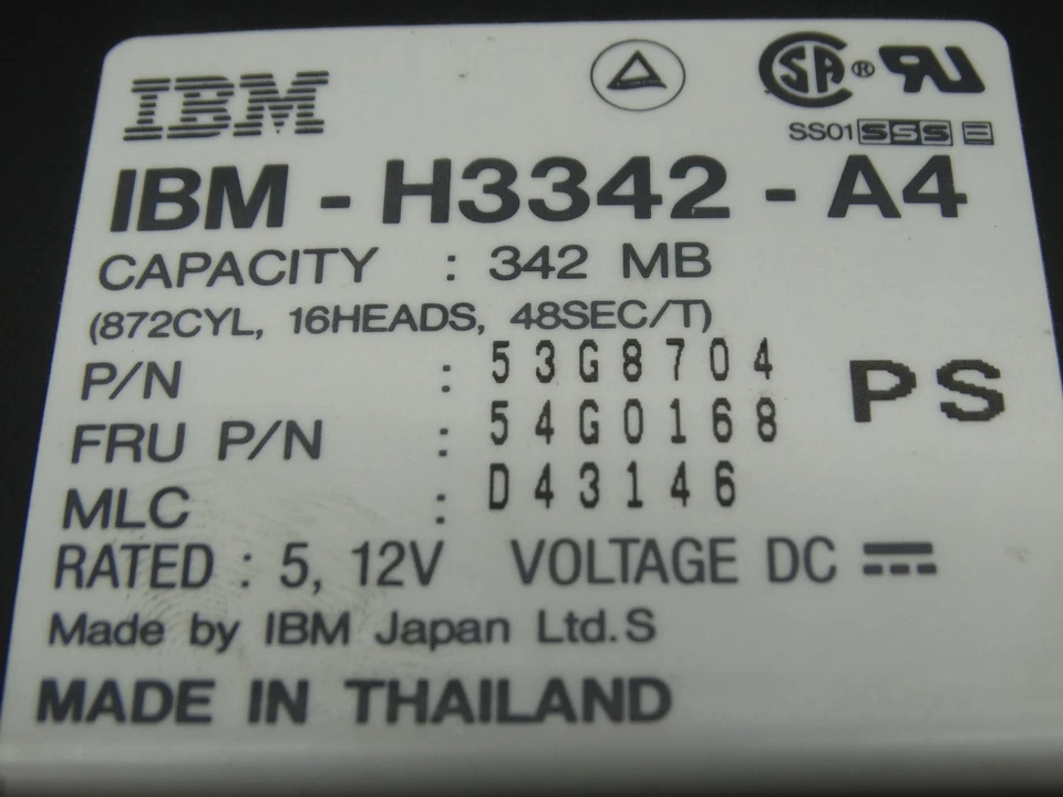 IBM 342MB Hard Drive IDE IBM-H3342-A4 / 53G8704 / 54G0168 / D43146 - Image 4 of 4