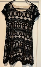 Socialite Women's Cream and Black Dress