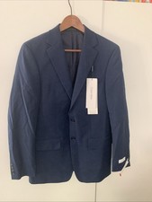 Calvin Klein Slim Fit Infinite Stretch Suit Jacket Mens 38 R Navy Wool Blend Dj2