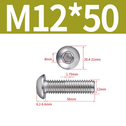Socket Button Screws Dome Head Hex Allen Bolts A2 Stainless Steel M1 M2 M3 - M16 - Picture 201 of 217