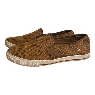 Ralph Lauren Women s  Jinny  Woven Tan/Carmel Slip-On Flat Loafers Size 8B