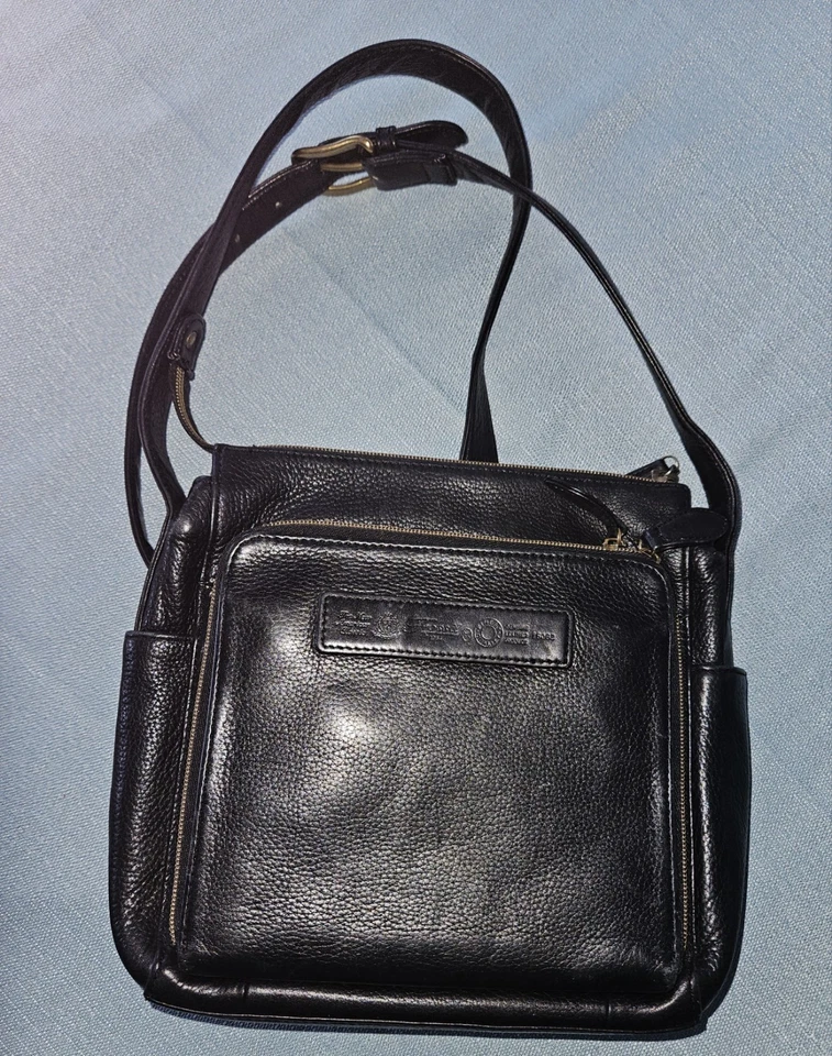 Fossel Handbag Black Pebbled Leather Messenger Bag 75082 E3 - Image 3 of 4