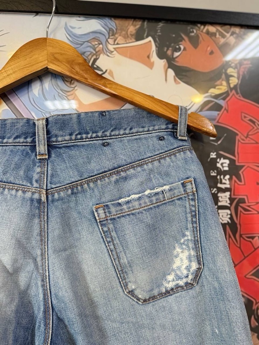 Rare PRADA Milano Archive Distressed Jeans Light Wash Denim