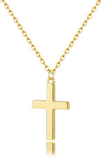Christian Gift Stocking Stuffers Cross Necklace for Women-Dainty 14K Gold Plated