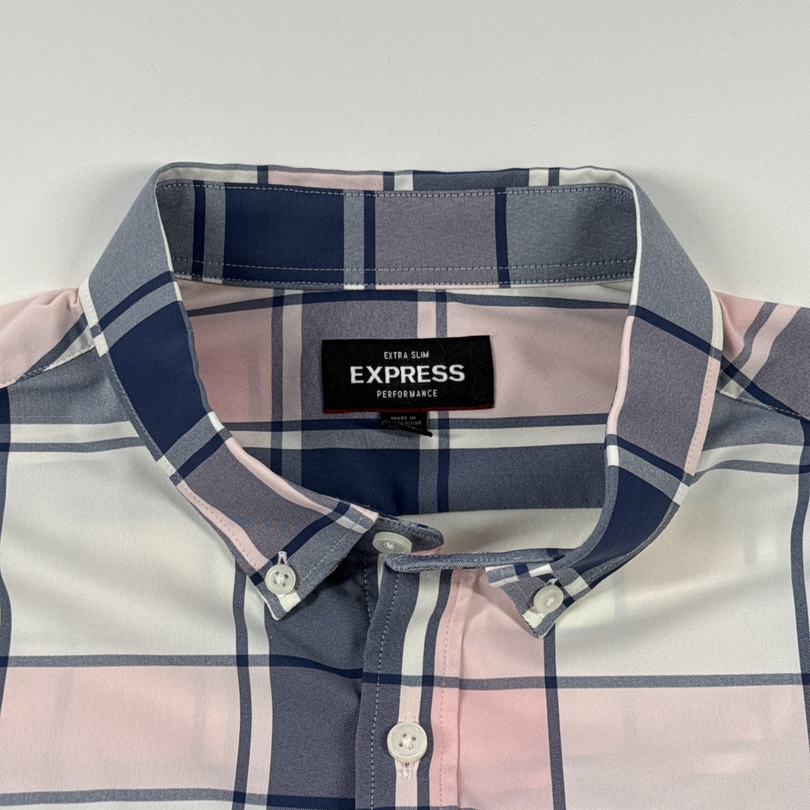 Express Performance Long Sleeve Button Down Slim … - image 2