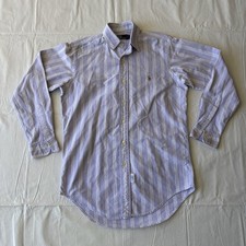 Vintage 1980s Polo Ralph Lauren Stripped Button Up Dress Shirt Size 14 1/2 - 32